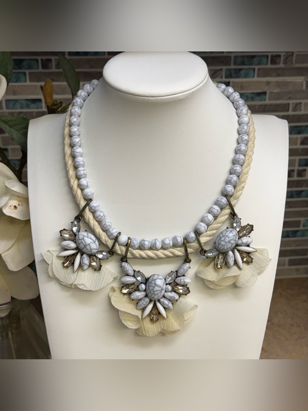Sugarfix boho floral statement necklace